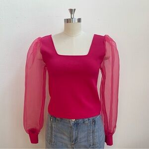 House of Harlow 1960 pink knit blouse
